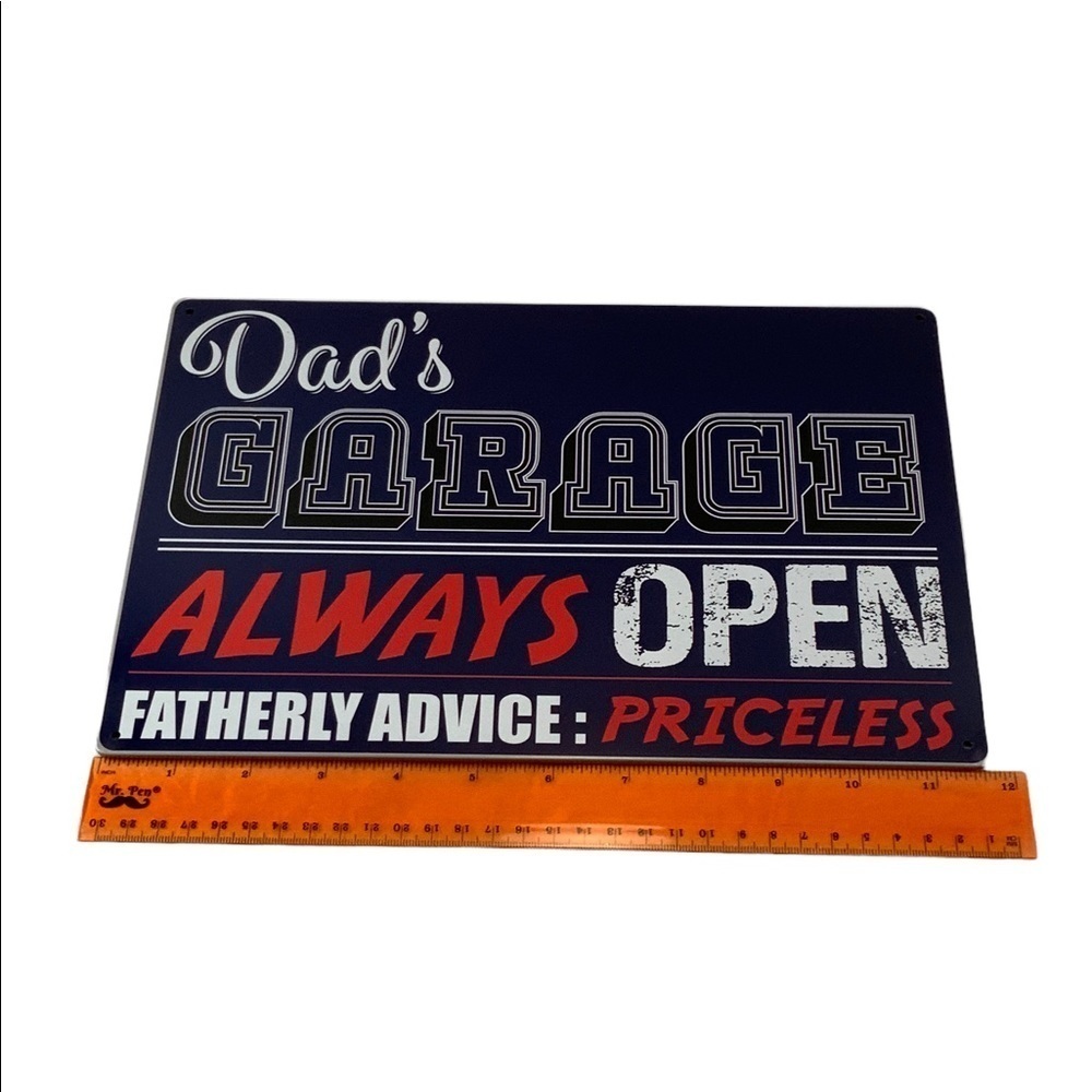 Metal Sign Garage Rules Nostalgic Vintage Style Wall Plaque Decoration 12 X 8 in - Picture 2 of 13